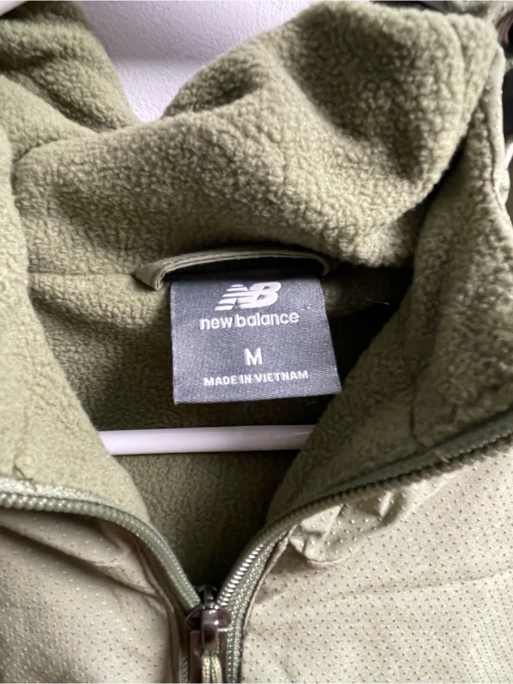 New Balance Olive Hooded Fleece Jacket - Picture 4 of 5